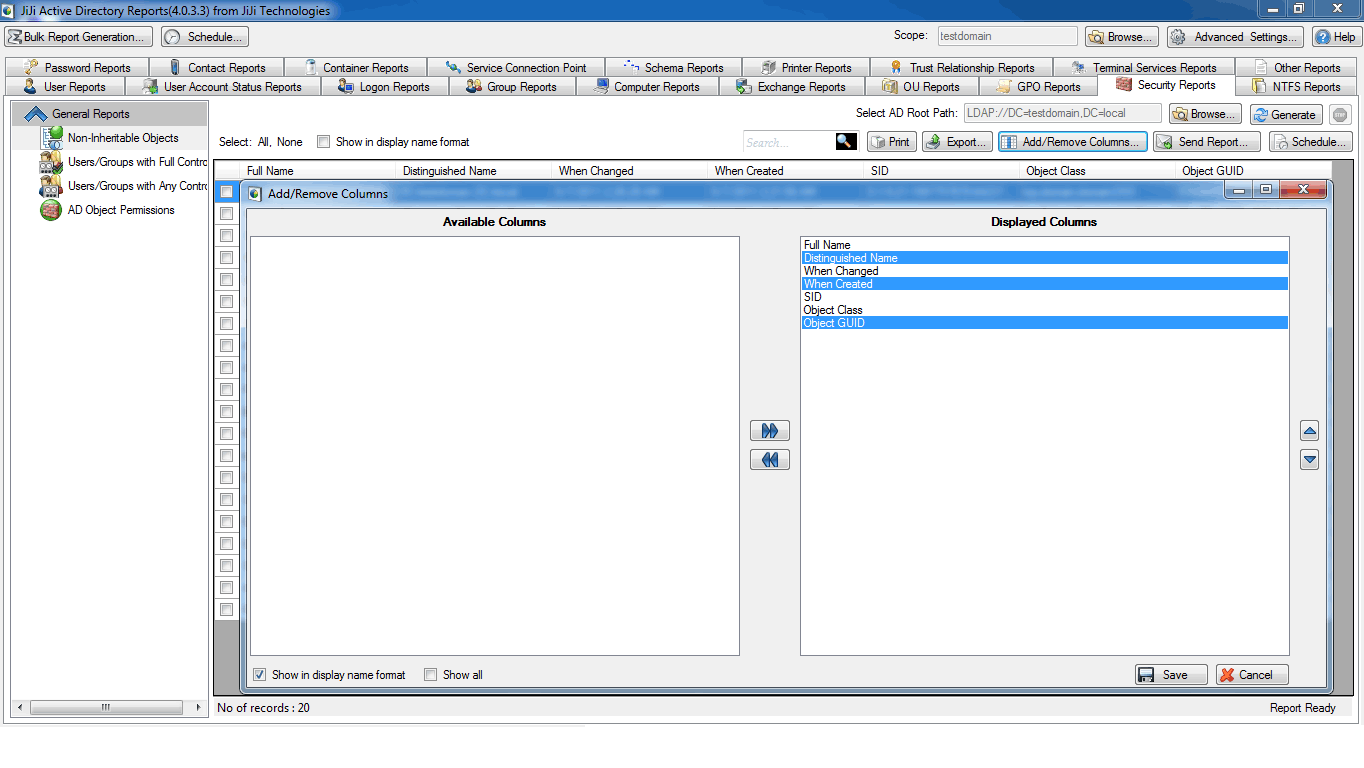 Active Directory Security Group Report